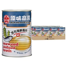 牛頭牌 原味高湯 昆布海鮮風味, 411ml, 24罐