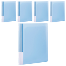 Lan CHYn 連勤牌文具 PP果凍色系 6入文件夾 LC-006, 藍色, 5個