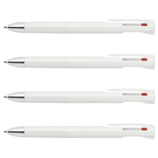 ZEBRA 斑馬牌 bLen 3色原子筆, 0.5mm 極細筆芯, 防震設計, 書寫沉穩, 白色, 4支