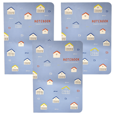 CCHING 青青文具 25K小宅生活雙面翻轉筆記, 128張內頁, 簡單生活, 3本