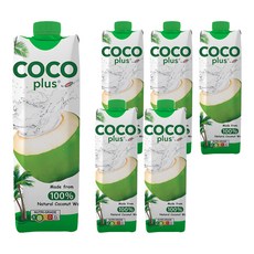 Sagiko Cocoplus 100%純椰子水 無人工添加 保留椰子的天然營養成分 來自越南, 1L, 6瓶