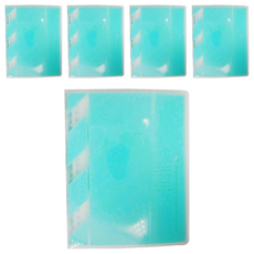 KyOKUTO A5 20孔半透明彩色資料夾, 粉藍色, 5本