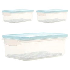 KEYWAY 聯府 4號新井長型保鮮盒, 容器 + 蓋子 + 瀝水隔板, 3個