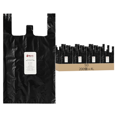 SD A級超市用黑色塑膠袋 2號, 4L, 200個