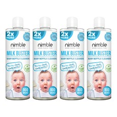 Nimble 靈活寶貝 Milk Buster 奶瓶清潔劑 補充瓶, 植物基底配方, 400ml, 4瓶