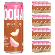 OOHA 氣泡飲 水蜜桃烏龍茶, 330ml, 96罐