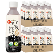 TOPMOST 統洋 有機有糖黑豆乳濃度up, 360ml, 24瓶