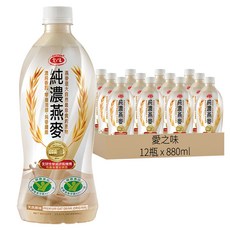 愛之味 純濃燕麥天然原味, 880ml, 12瓶