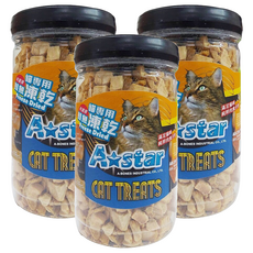 A star 真空冷凍乾燥 保留原型食物 適用全齡貓, 鮭魚, 80g, 3罐