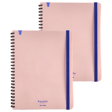 KOKUYO 國譽 Sooofa 軟線圈A5筆記本, 4mm方格, 粉色, 2本