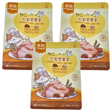 Neko 吶一口 凍乾貓飼料 田園雙饗宴, 新鮮雞肉 + 火雞肉 + 雞肉凍乾, 150g, 3包