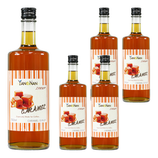 YANGNAN 仰南 焦糖風味糖漿 咖啡、茶飲調味 玻璃瓶裝 增添飲品風味, 750ml, 5瓶