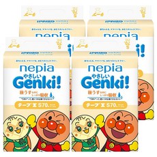 Genki nepia 王子 Genki 麵包超人黏貼型尿布 4~8kg, S, 280片