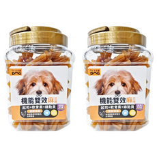 by DOG 汪洽普 機能雙效麻花捲 適用於三個月以上犬隻 嚴選國產新鮮雞肉 台灣製造, 起司 + 軟骨素 + 綠貽貝, 800g, 2罐