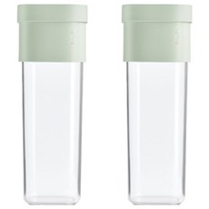 LeKue 雙容量義大利麵密封收納罐 淡綠色 1.35L 食品級材質 密封保鮮, 2個, 1個容器 + 1個蓋子