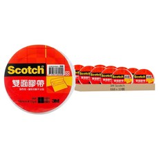 3M Scotch 雙面膠帶 黏性佳 離形好撕不沾黏 18mmx15yd, 10個, 668