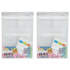 6夾層風琴夾 A4, 透明色, 2個