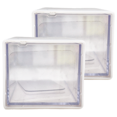 壁掛雙開收納盒, 迷你小物收納, 左右可開, 白色, 10.3x6.5x5.5cm, 2個