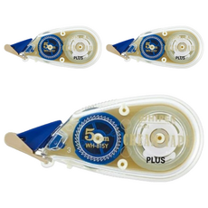 PLUS 普樂士 手帳修正帶WH-815Y, 完美修正, 操作簡單, 5.0mm寬 長度6M, 3個