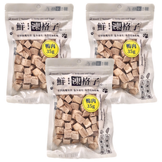 Nice u 毛樂趣 鮮凍格子寵物凍乾 35g 犬貓適用, 鴨肉, 3包