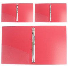 Seeder 新德牌 4孔素面資料夾, 紅色, 3本