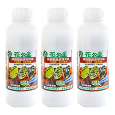 花公主 辣椒驅蟲液補充罐, 植物萃取, 無農藥殘留, 有效驅離蚜蟲/毛毛蟲/介殼蟲, 直接噴灑使用, 1L, 3瓶