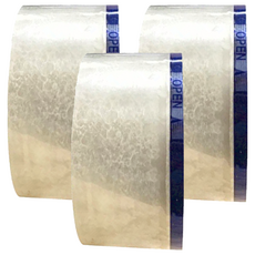 CLEAN 克林 易撕環保封箱膠帶 4.8cm x 80m, 藍邊 + 透明色, 3捲