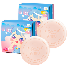 PINKY COSMETIC 兒童專用護髮餅, 弱酸性配方溫和不刺激, 高濃度壓縮乾燥手工一體化製成, 不添加化學成分頭皮清爽無負擔, 100g, 2個