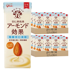 glico 格力高 杏仁果效果 無糖杏仁果飲, 24入, 196ml