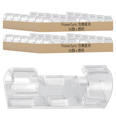 PowerSync群加 無痕收納理線固定座 大 BBM-909 透明, 32個