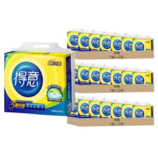 得意 連續抽取式花紋衛生紙 100張 超值家庭號 柔軟舒適 面紙, 12包, 21袋