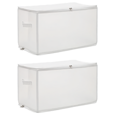 無印風 折疊收納箱 47L PP材質, 52 x 30 x 30cm, 白色, 2個