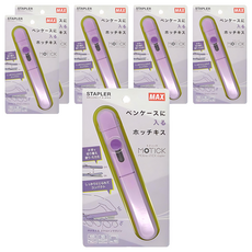 MAX 美克司 HD-10SK 英克司釘書機, 最多可裝100個釘書針, 紫色, 6個