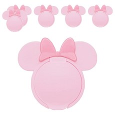 米妮系列 頭型濕紙巾蓋, 按壓式彈蓋設計 重複黏貼 密封度高 保持濕巾濕潤 尺寸10.5 x 9.5公分, 粉色, 6個