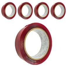 CLEAN 克林 易利黏 超黏透明壓克力泡棉 紅膜排廢 30mm x 3m, 紅色, 5捲