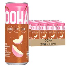 OOHA 氣泡飲 水蜜桃烏龍茶, 330ml, 24罐