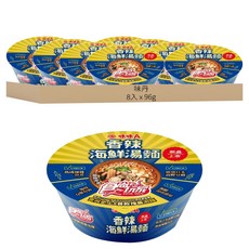 味丹 味味A 香辣海鮮湯麵 96g, 8入