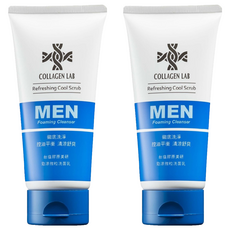 TAIYEN 台塩生技 膠原美研勁涼微粒洗面乳 2入組 男士專用控油深層清潔, 110g, 2條