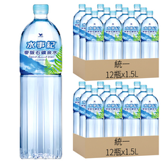 統一 水事紀 麥飯石礦泉水, 1.5L, 24瓶