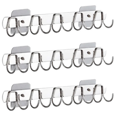 皮久熊 啾黏無痕彎彎十勾 單色 免釘牆壁掛勾 廚房浴室多用途收納, 3個