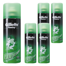 Gillette 吉列 刮鬍泡 檸檬味, 刮鬍時更順滑 泡沫豐富, 210g, 5瓶