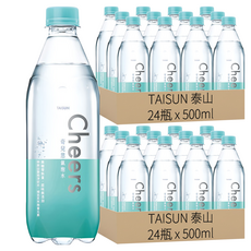 泰山 CHEERS 氣泡水，中央山脈純淨好水, 500ml, 48瓶