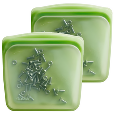 stasher 方形矽膠密封袋 綠色 828ml, 19.1 x 19.1 x 2.5cm, 1入, 2個