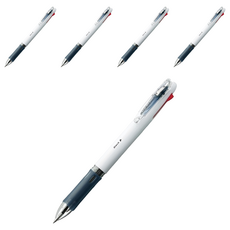 斑馬牌 clip-on slim 四色原子筆 白 0.7mm, 5入