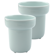 DAY&DAY 日日家居 馬桶刷杯 陶瓷 2002GC 有排水孔, 淺藍色, 2個