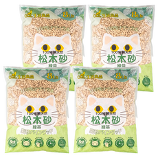 Catfeet 崩解型天然松木貓砂 低敏無塵 超強吸收力, 綠茶, 3.63kg, 4袋