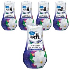 小林製藥 浴廁消臭元 舒緩花香, 特殊濾紙除臭味, 可調整濾紙, 大容量設計, 400ml, 5個