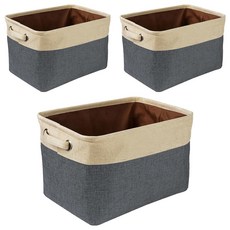 布藝收納籃 多款樣式尺寸, 布藝灰, 3個
