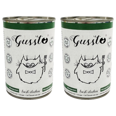 Gussto 全齡貓 天然無穀主食罐, 1號鮮嫩雞肉, 400g, 1罐, 2罐