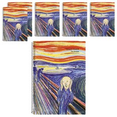 珠友文化 A4線圈橫線筆記本, 孟克吶喊 藍色 + 橘色 + 黃色, 6本
